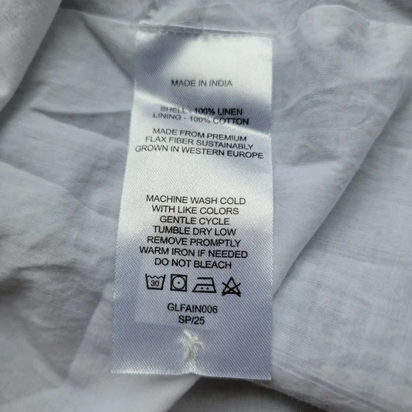 NWT Quince 100% European Linen Fit & Flare Midi Dress, Classic Mini Ginhgham, XS - Picture 11 of 12